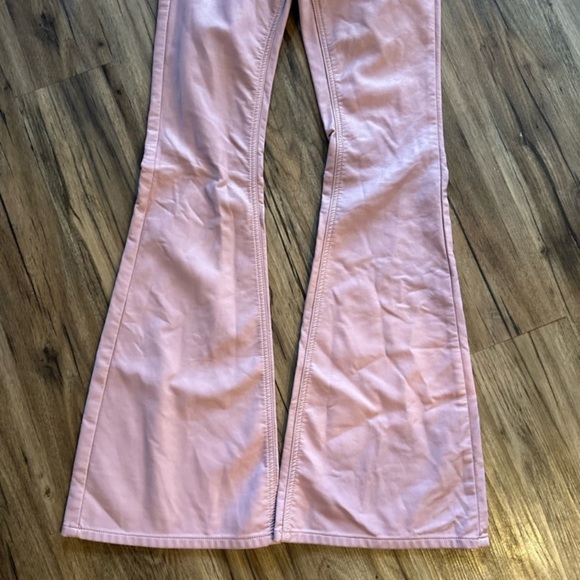 Free People Penny Rose Faux Leather Flares Size W25 - Picture 10 of 13